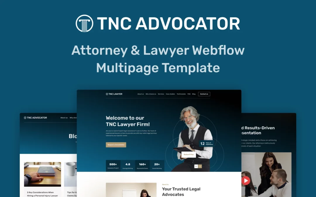 TNC Advocator – New Webflow Attorney Template with Preview video